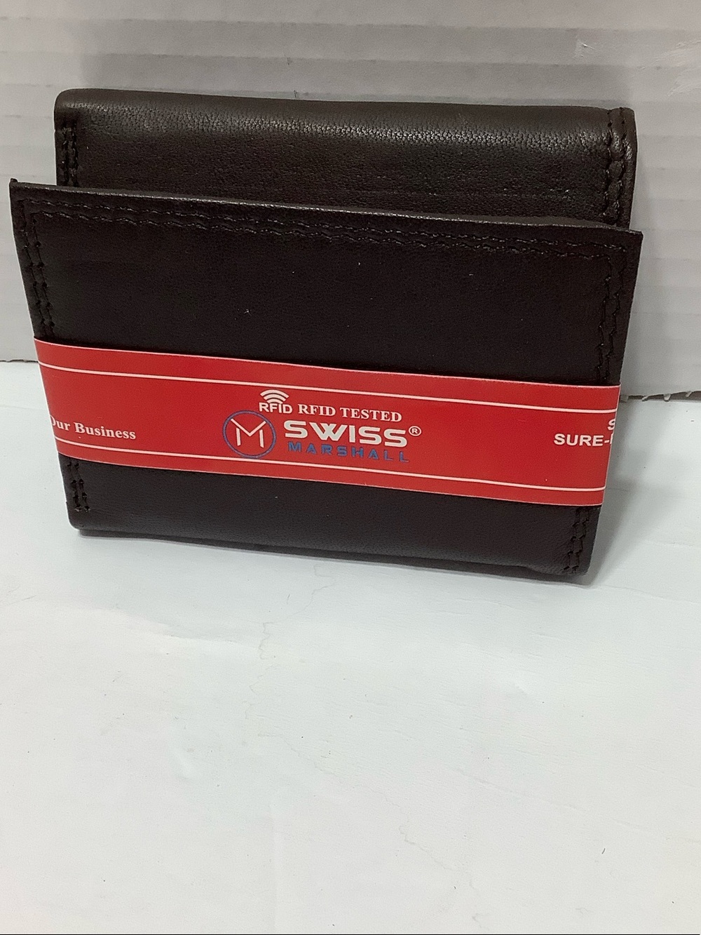 Marshall Dark Brown RFID Leather Bifold wallet.